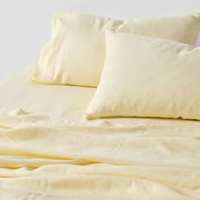 Lemon Nimes Linen Sheet Set